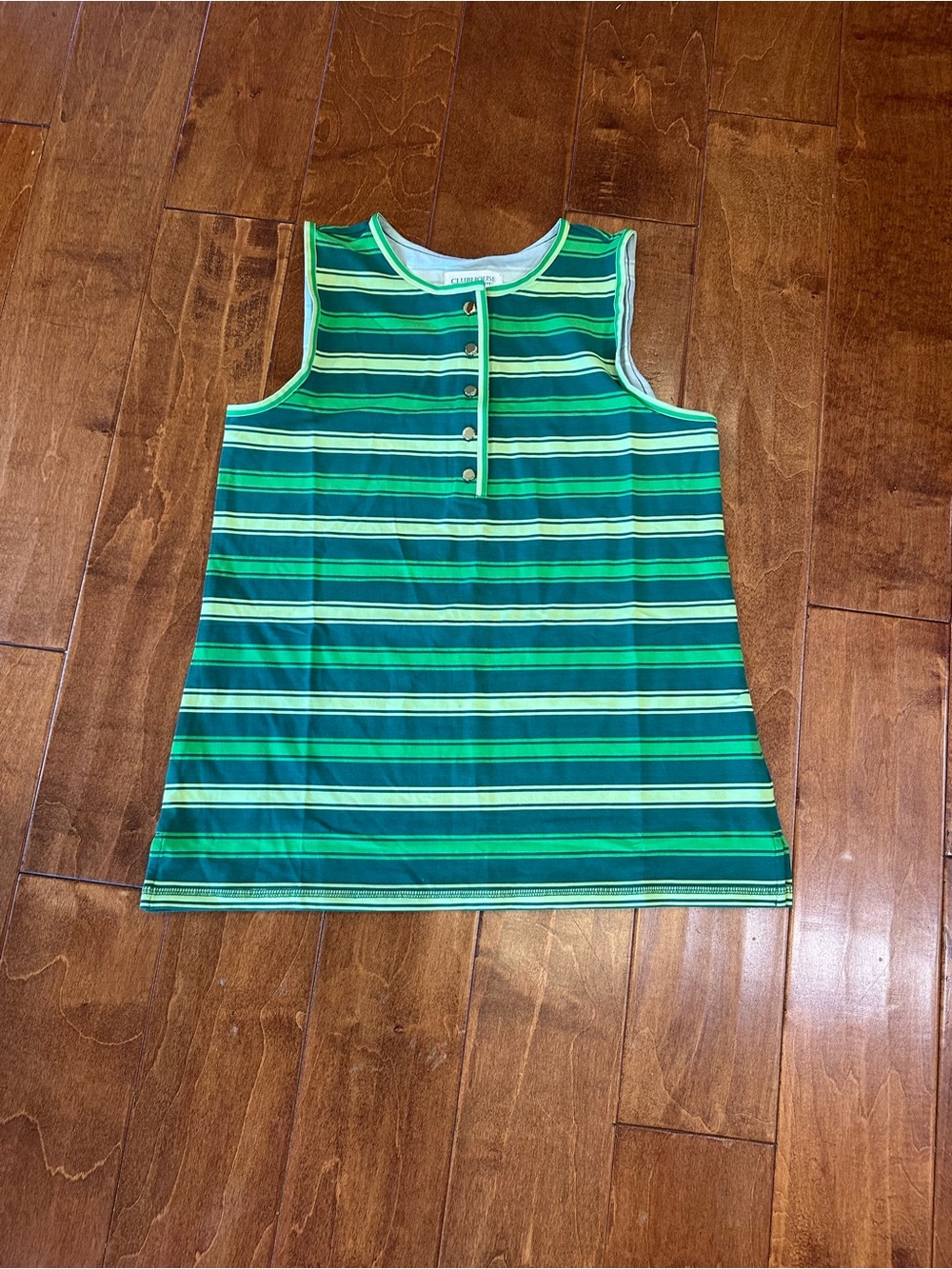 Women’s Green Striped Sleeveless Top - Casual Summer Tank